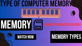 Types of Computer Memory Explain Part of Memory [upl. by Iegres479]