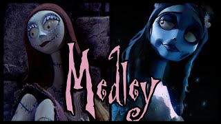 ♪ Sallys Song and Corpse Bride Medley ORIGINAL LYRICS by Trickywi [upl. by Nemlaz238]