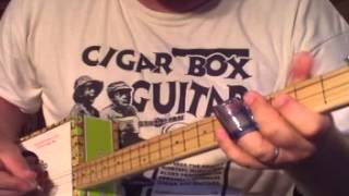 Pretty little 3string riff for cigar box guitar  by Shane Speal  how to play cigar box guitar [upl. by Travus]