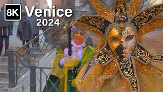 Venice CARNIVAL 2024 Opening Parade on the Grand Canal 8K 60fps [upl. by Haibot]