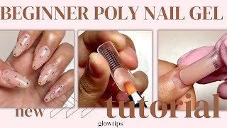 💅BEGINNER POLY NAIL GEL TUTORIAL How To Do Nail Extensions Using GLOWTIPS Poly Nail Gel CC [upl. by Irafat]