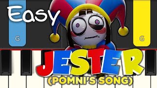 JESTER  Pomnis Song   The Amazing Digital Circus  EASY PIANO TUTORIAL [upl. by Akenor]