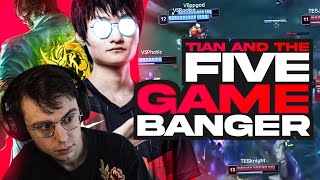 V5 VS TES LPL PLAYOFFS  5 GAME BANGER  FEAT IWDOMINATE  CAEDREL [upl. by Jeramie670]