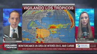 El Centro Nacional de Huracanes continúa monitoreando una perturbación en el Mar Caribe [upl. by Berthe]