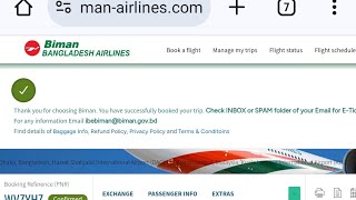 Biman Bangladesh Airlines Ticket Check Online BG  বিমানের টিকেট চেকিং  Refund Policy Biman Bangla [upl. by Weirick241]