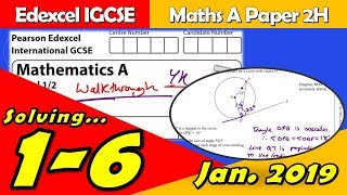 Edexcel IGCSE Maths A  January 2019 Paper 2H  Questions 16 Walkthrough 4MA1 [upl. by Tehcac]