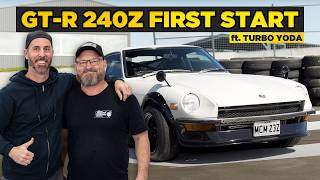 GTR Engine First Start in 240Z Featuring Turbo Yoda [upl. by Ydok]