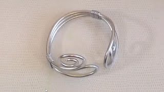 ►  TUTO  Fil dAluminium Réalisation dun Bracelet en Fil Aluminium Argent 3mm [upl. by Clynes234]