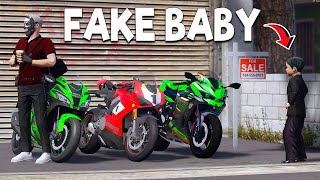 Stealing a BIGBIKES as a Fake Baby sa GTA 5TAGALOG [upl. by Adikam]