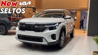 New KIA SELTOS 2024 Updated Model  Seltos Htk Second Base Model 2024 White Colour Review [upl. by Ennairac]