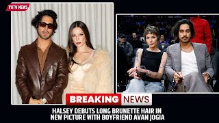 Halsey Debuts Long Brunette Hair in New Picture With Boyfriend Avan Jogia [upl. by Allin]