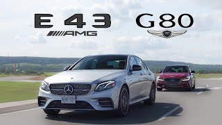 2018 Genesis G80 Sport vs Mercedes E43 AMG Review [upl. by Keene]