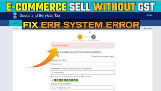 goods and services tax Err system error fix  meesho selling without gst [upl. by Anuait]