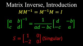 Matrix Inverse Introduction  Linear Algebra [upl. by Aihsenot]