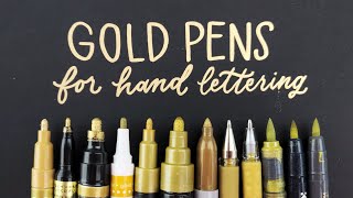 The best gold pen for hand lettering  Plus a hand lettered gift idea [upl. by Hoehne746]