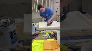 Sanding cabinet doors before repainting Hoffman estates cabinetpainting [upl. by Gwenni]