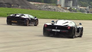 Lamborghini Aventador SVJ vs Ferrari LaFerrari [upl. by Aicenav257]