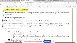 Estructura de la palabra morfemas y lexemas Lengua I ESO Adultos 2024 [upl. by Golda]