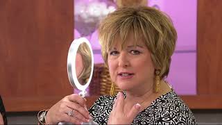 Floxite 10X1X Lighted Magnification Mirror w Built in Storage on QVC [upl. by Morie]