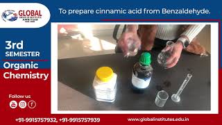 To prepare cinnamic acid from Benzaldehyde [upl. by Artenehs]