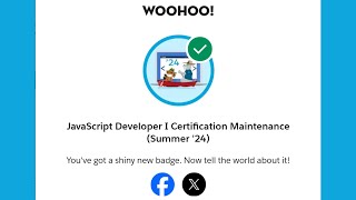 JavaScript Developer I Certification Maintenance Summer 24  Salesforce Trailhead [upl. by Melvena]