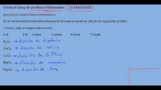 Formulación inorgánica 36 peróxidos nomenclatura sistemática [upl. by Alithia]