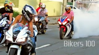 BIKERS 100  Best of Superbikes Sounds Wheelie and Burnout Ultimate Compilation [upl. by Adikram178]