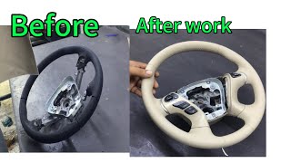 How to stitch steering wheel cover  steeringwheel skills work [upl. by Tham]