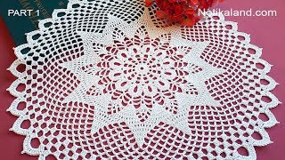 CROCHET How to crochet doily EASY Tutorial Part 1 1 8 round [upl. by Nnywg919]