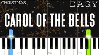 Christmas  Carol Of The Bells  EASY Piano Tutorial [upl. by Zailer127]