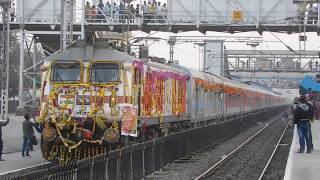 quotDhol Tasha amp Whistlesquot 2019 New CR Rajdhani Express Departs Nashik  Indian Railways [upl. by Three482]