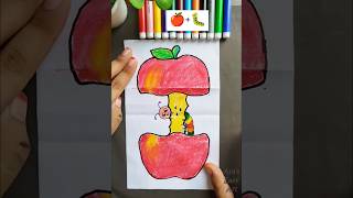 Apple And Caterpillar Folding Surprise Paper Craft for kids ArasEasyArt apple diy ytshort [upl. by Mathi224]