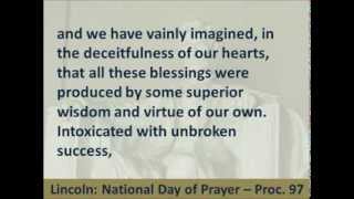 Abraham Lincoln  National Day of Prayer  Proclamation 97  Hear the Text [upl. by Eznyl]