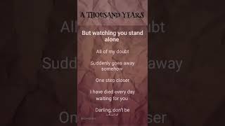 Christina Perri  A Thousand Years Lyrics [upl. by Chiarra]