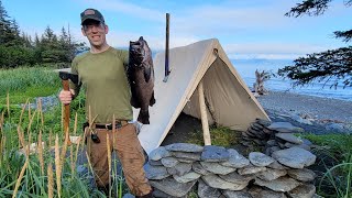 4 Days Alone in Alaska  Bushcraft Camping amp Foraging Food [upl. by Aivuy]