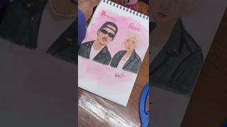 Rose and Bruno Mars painting youtuneshorts art rosé brunomars [upl. by Llerahs401]