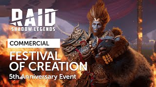 RAID Shadow Legends  5th Anniversary Event  Festival of Creation Official Commercial [upl. by Hawker]