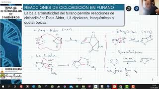 TEMA 42 PIRROL TIOFENO Y FURANO  4212 REACCIONES DE CICLOADICIÓN EN EL FURANO [upl. by Grantland]