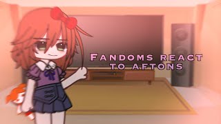 Fandoms react to eachotherFnafAfton familyunrealistic [upl. by Arodnap]