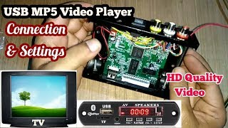 MP5 Audio Video USB panel  Kit wire connection details Home made TF or micro SD card video player [upl. by Berthold]