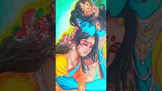 Krishna Painting 🦚 radhakrishna trendingshorts shorts [upl. by Niltiac]