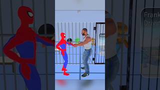 Spiderman Saved Franklin 😱IN THE JAIL  in indian bike driving 3d shortsfeed shorts spiderman [upl. by Aerbas]