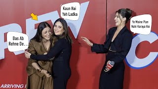 Awkard Moment  Kareena Kapoor Kriti Sanon Tabu Can’t STop Laughing  Crew Trailer Launch [upl. by Allbee]