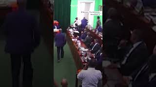 Chaos in Bahamas parliament as opposition MP hurls ceremonial mace out the window [upl. by Evilc538]