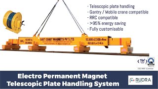 Electro Permanent Magnet Telescopic Plate Handling System  SWL 10000 kg [upl. by Akimas]