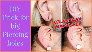 How to fit heavy earrings into large holesFix big ear piercing holes big earlobeswithout any cost [upl. by Baelbeer]