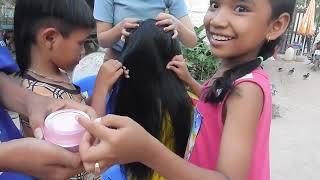 Lice Removal amp nits picking from long hair by multiple girlsasmr scalp checklice picking [upl. by Aiciled]