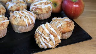 Leckere ApfelZimt Muffins mit knusprigen Streuseln [upl. by Aiynot]