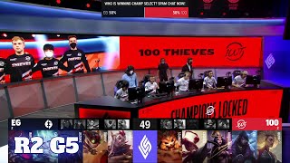 100 Thieves vs Evil Geniuses  Game 5  Round 2 Playoffs S11 LCS Summer 2021  100 vs EG G5 [upl. by Schrick23]