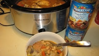 crock pot slow cooker REVAMPING LEFTOVER CHICKEN made with PROGRESSO VEGETABLE CLASSICS SOUP [upl. by Siryt]